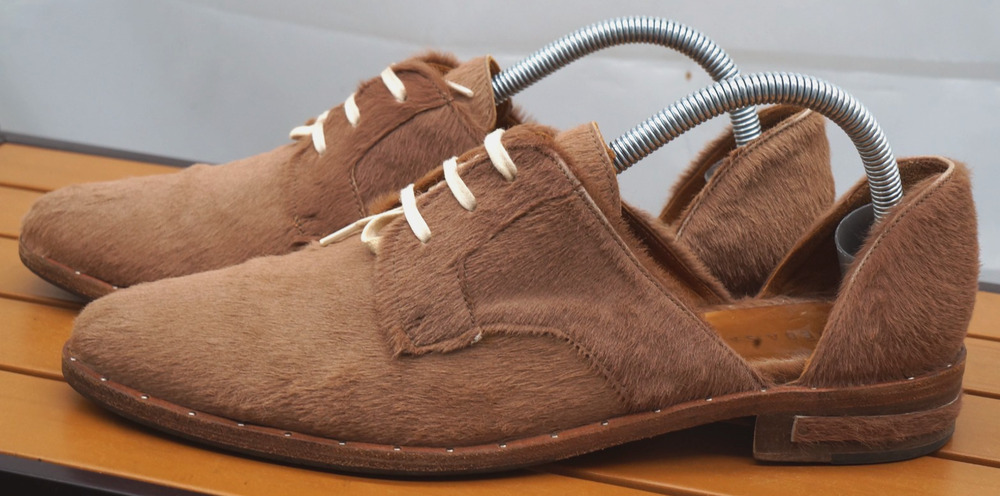 FREDA SALVADOR "Wit" D'Orsay Oxfords Brown Pony Hair / Calf Hair Size 9